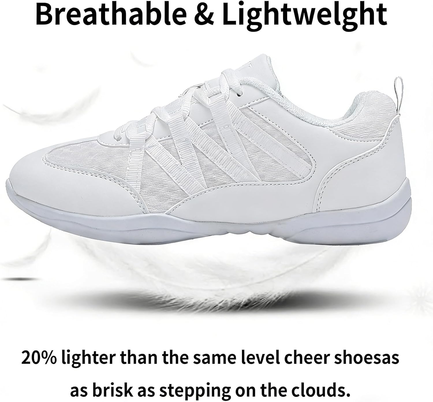 Girls Cheer Shoes Youth Cheerleading Dance Shoes Breathable Lightweight Comfortable for Athletic Training Tennis Sport Dancing Cheerleader Competition