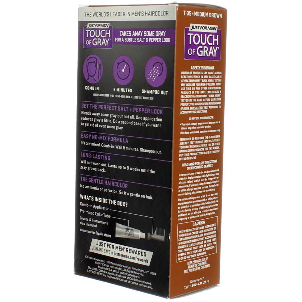 Amazon.com: JUST FOR MEN Touch of Gray Haircolor T-35 Medium Brown, 1 Each  ( Pack of 2 ) : Beauty & Personal Care