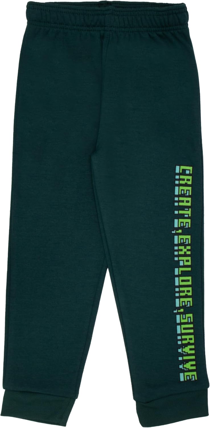Minecraft Boys 2-Piece Fleece Sweatshirt and Pants Set, Pullover Hoodie and Jogger Bundle for Kids - Image 5