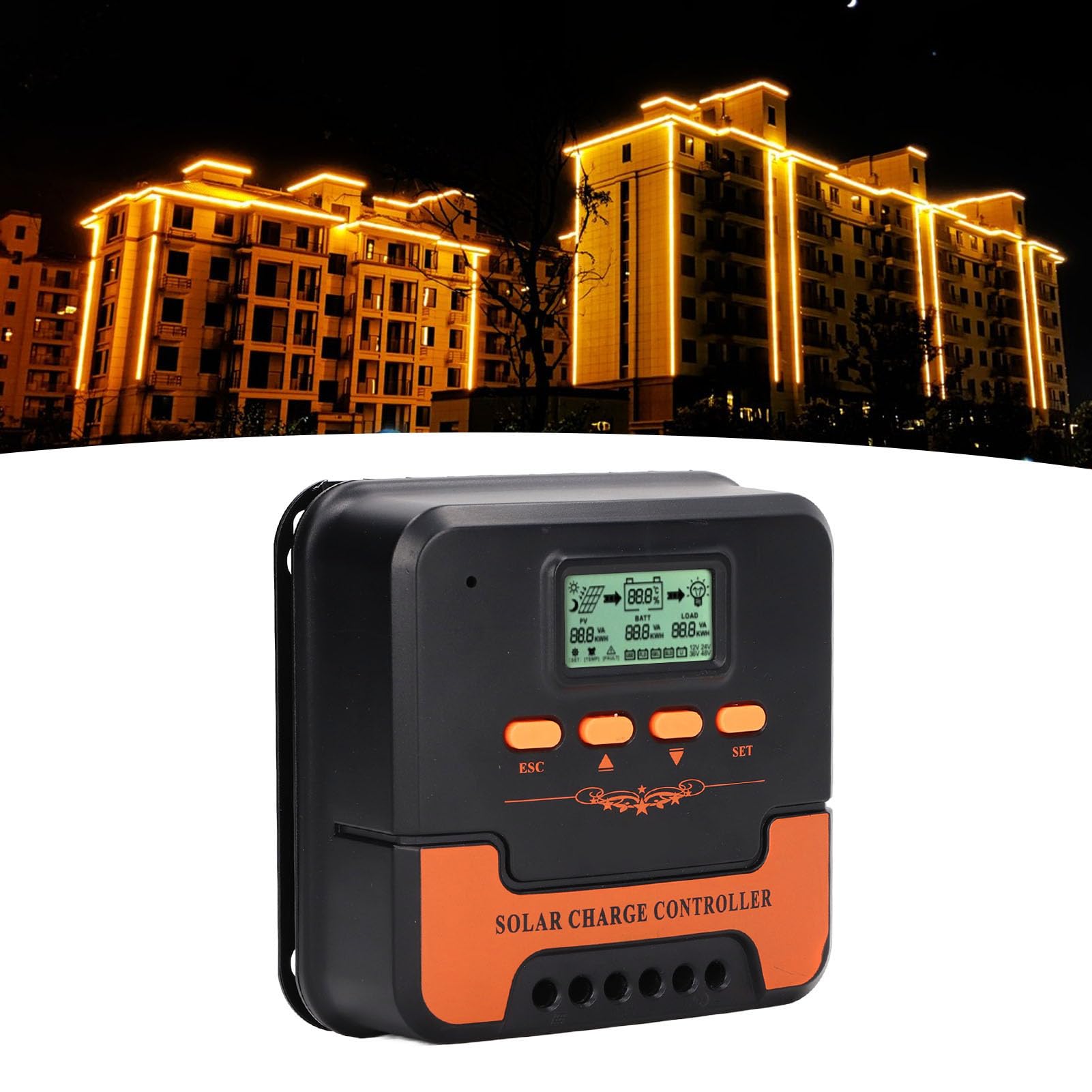 Fafeicy Contrôleur de Charge Solaire MPPT, Régulateur Solaire Métallique