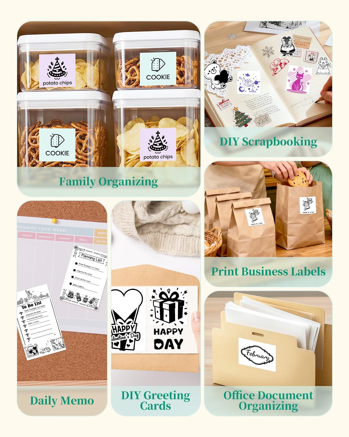 Memoking Mini Sticker Printer - T02 Mini Thermal Printer Portable Pocket Label Maker Bluetooth Photo Print Pods Inkless Sticker Maker for Kids, Smart AI APP, for Student Study Note, Journal, DIY, Gift