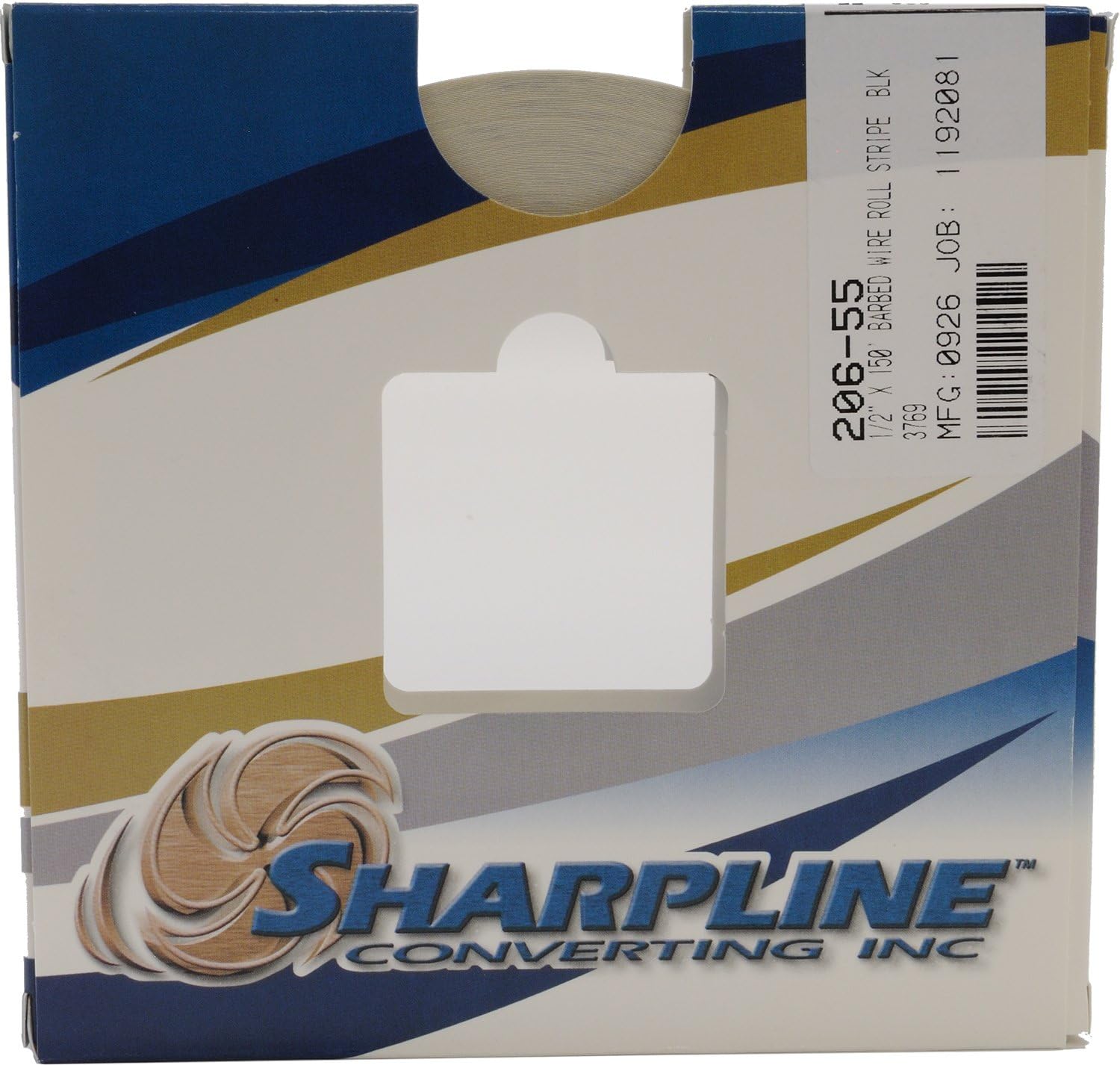 Sharpline 206 Barbed Wire Accent Stripe - 1/2" X 150' - Black on Clear