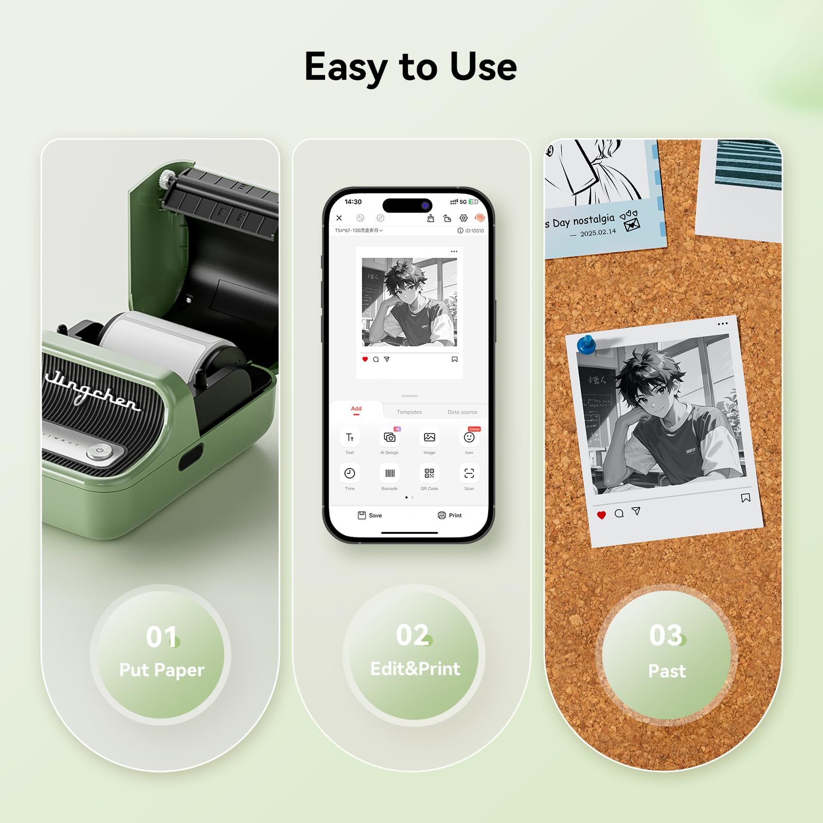NIIMBOT B21 Pro Upgraded Label Maker, 300 DPI, lustige App, wasserdichtes Etikett, tragbarer Etikettendrucker, Bluetooth-Aufkleberdrucker für Organisation, Preis, Logo, Scrapbooking, Grün