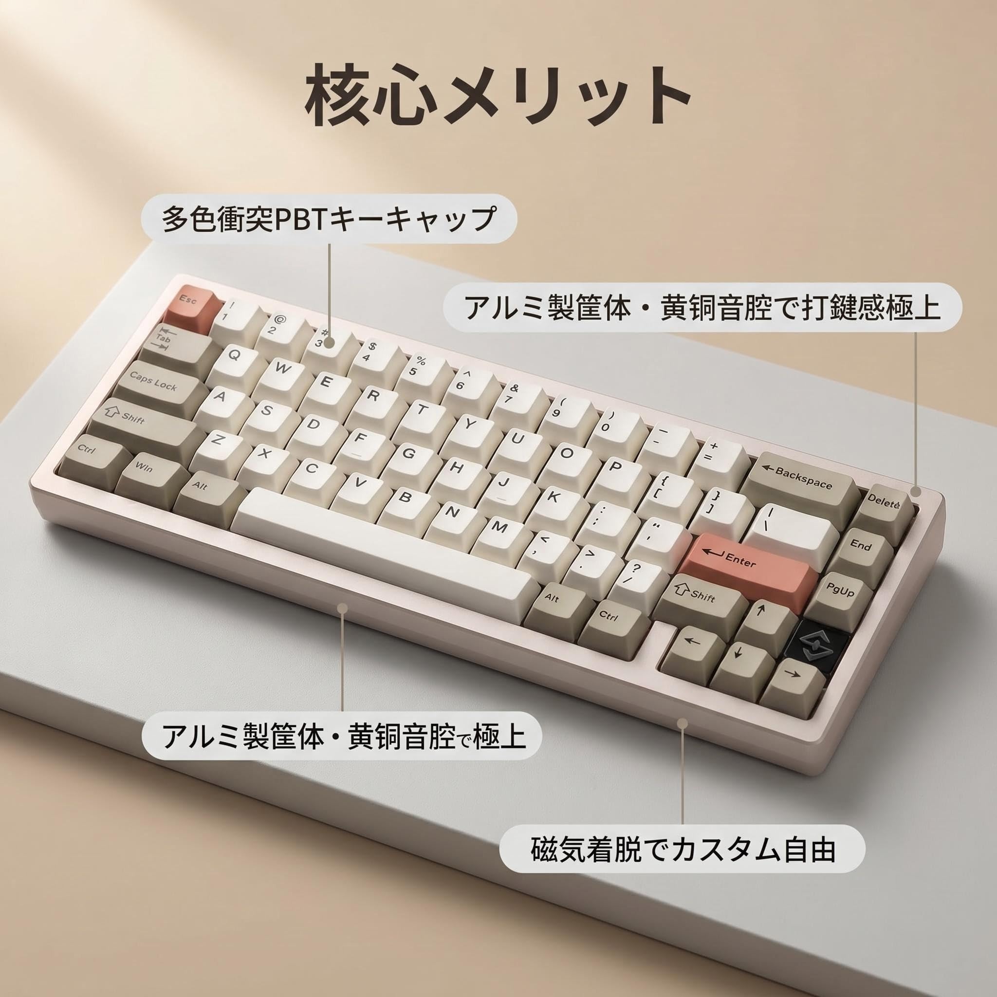 Amazon | WOBKEY ZEN 65 ゲーミングキーボード クイックリリース 無線