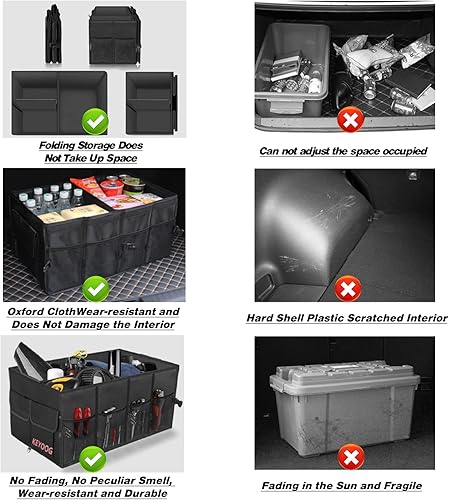 Miniatura 6 de KEYOOG Organizadores y almacenamiento resistentes para maletero de automóvil, impermeables, duraderos, plegables, multiresistentes, parte inferior