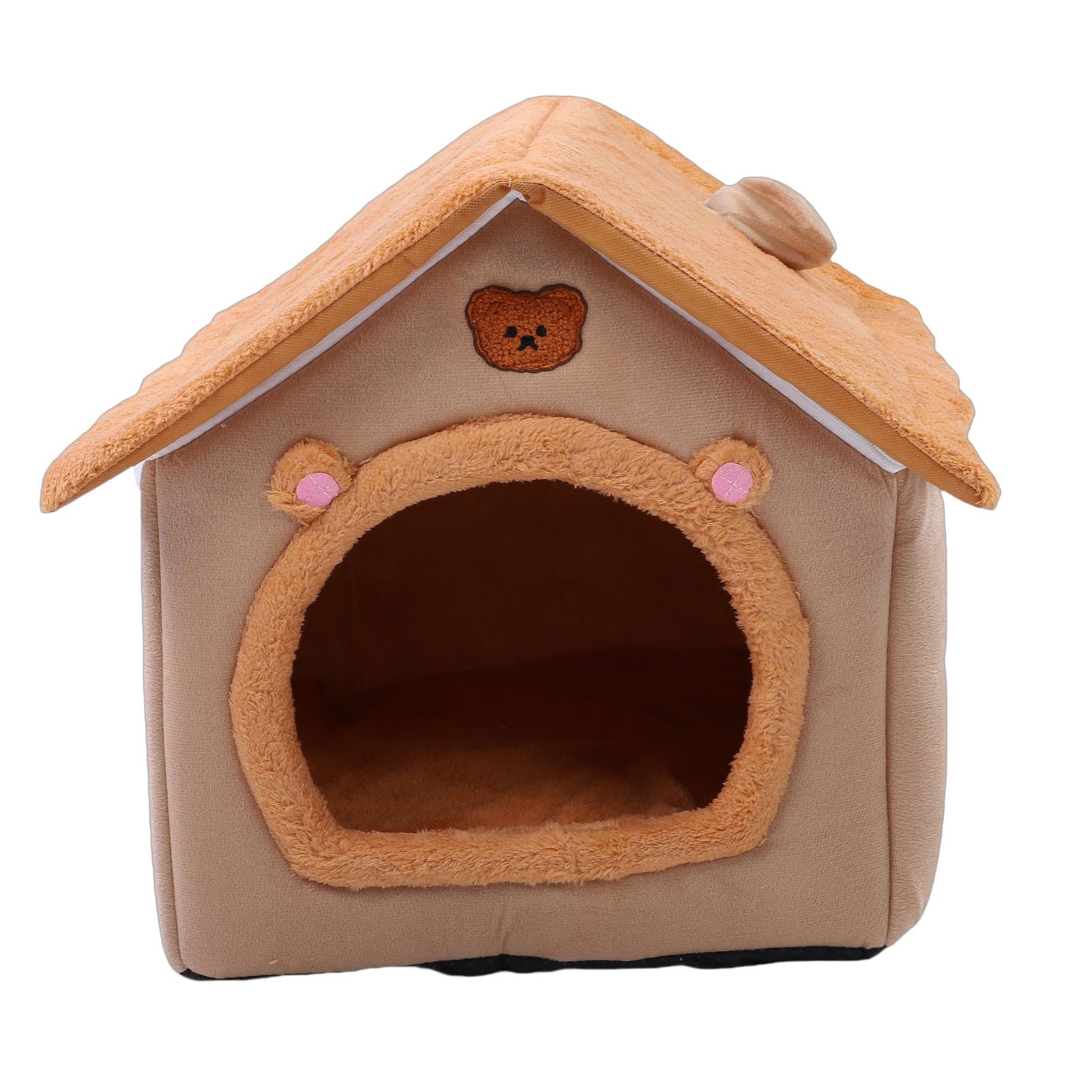 Tenda per Cuccia per Animali Domestici, Cucce per Gatti e Condomini Antiscivolo in Tessuto Caldo e Confortevole Simpatico Orsetto per Lettino per Gatti con Cuscino per le Stagioni Tenda
