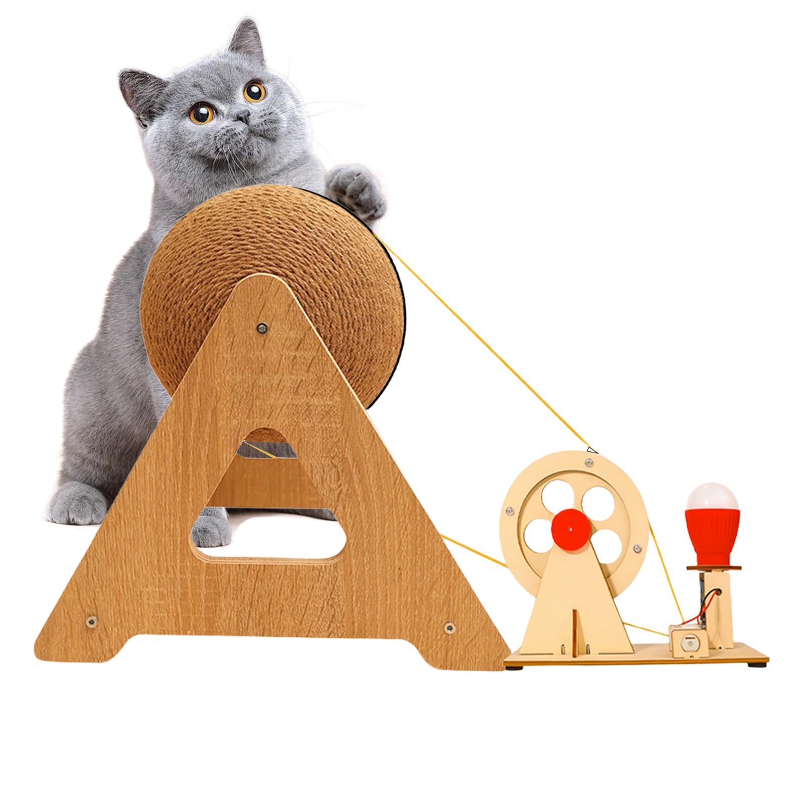 Griffoir pour chat anti-stress avec jouet interactif lumineux pour chaton