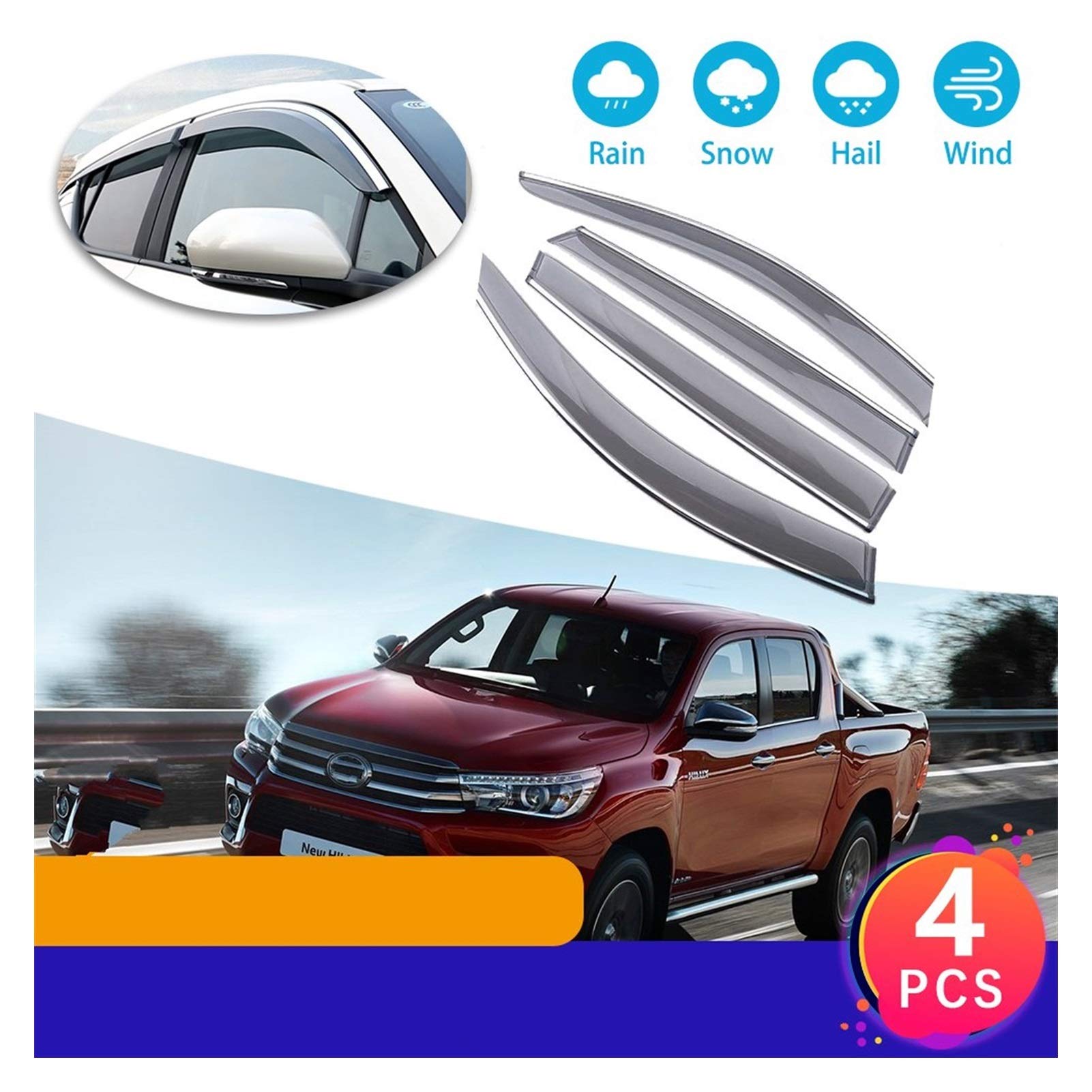 Buy Wind Deflectors For Toyota Hilux Revo AN120 AN130 2016 2017 2018