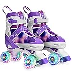 Gonex Roller Skates for Girls Kids Boys Women with All Light Up WheelsAdjustable Rollerskates for Beginners Toddler Youth, Gift for Indoor Outdoor
