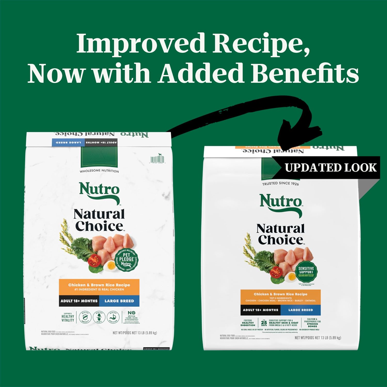 Nutro Natural Choice Large Breed Dry Dog Food, Adult Dog Food Chicken and Brown Rice Recipe, 13 lbs.