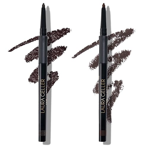 LAURA GELLER NEW YORK INKcredible Gel Eyeliner Duo - Azúcar moreno y después de medianoche - Forro impermeable a prueba de manchas - Afilador
