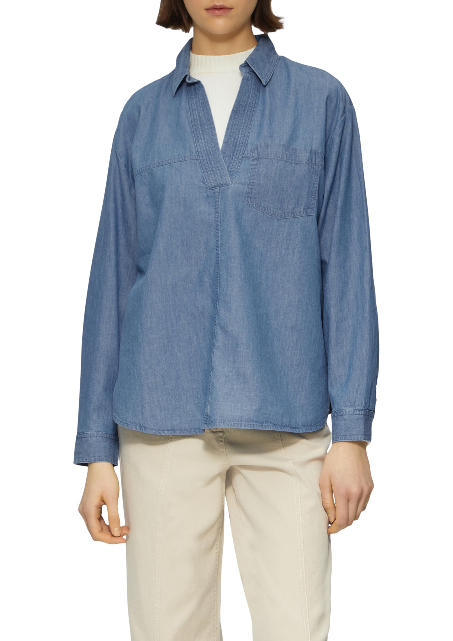 s.Oliver Women's 2161042 Long Sleeve Blouse, Blue, 14