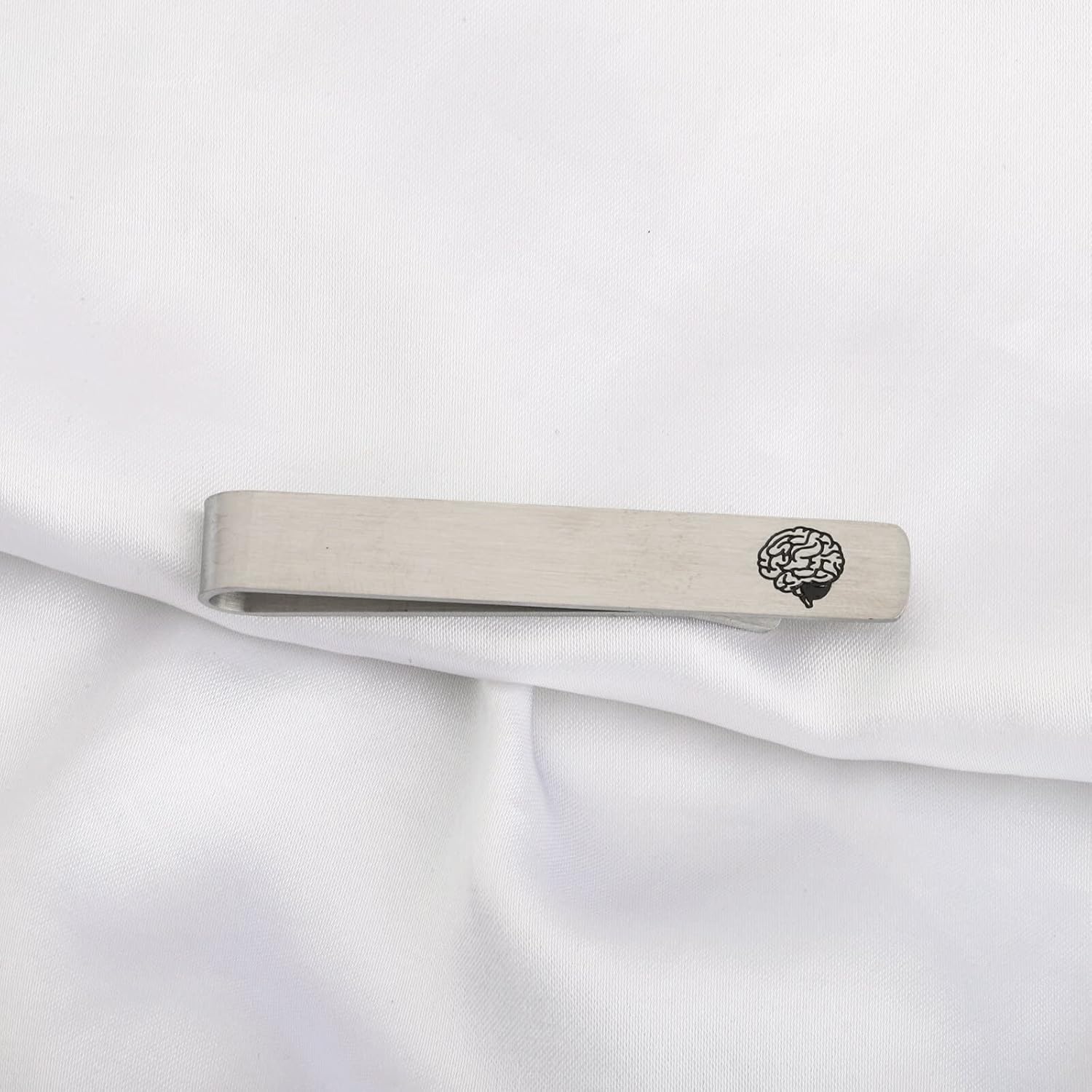 AKTAP Brain Doctor Gift Tie Clips for Men Neurologist Anatomical Brain Tie Bar Psychiatry Brain Doctor jewelry for Men (Brain Tie)