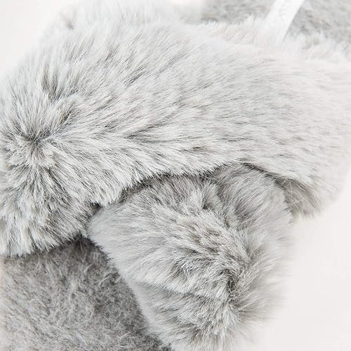 Miniatura 5 de Pantuflas para mujer, cruzadas, de vellón suave, para interior o exterior