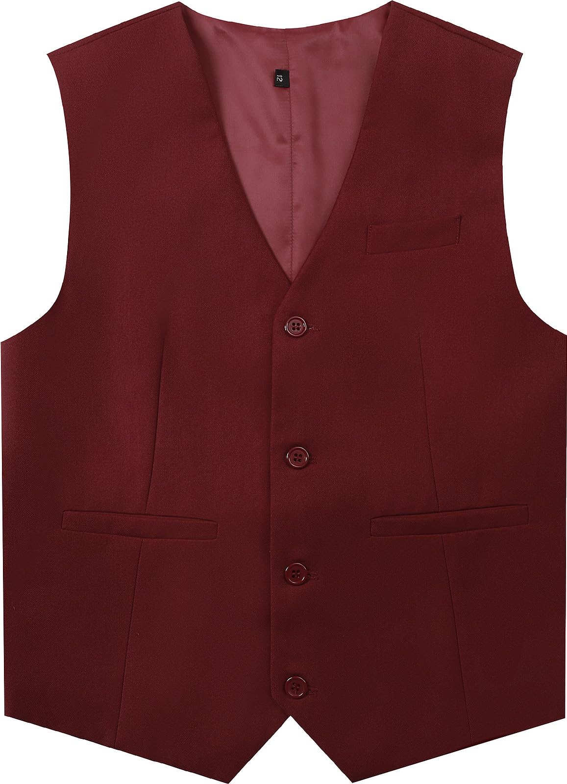 A&J DESIGN Boy's 4 Button Formal Suit Vest Dress Waistcoat with Pockets, Size 6-16 Years