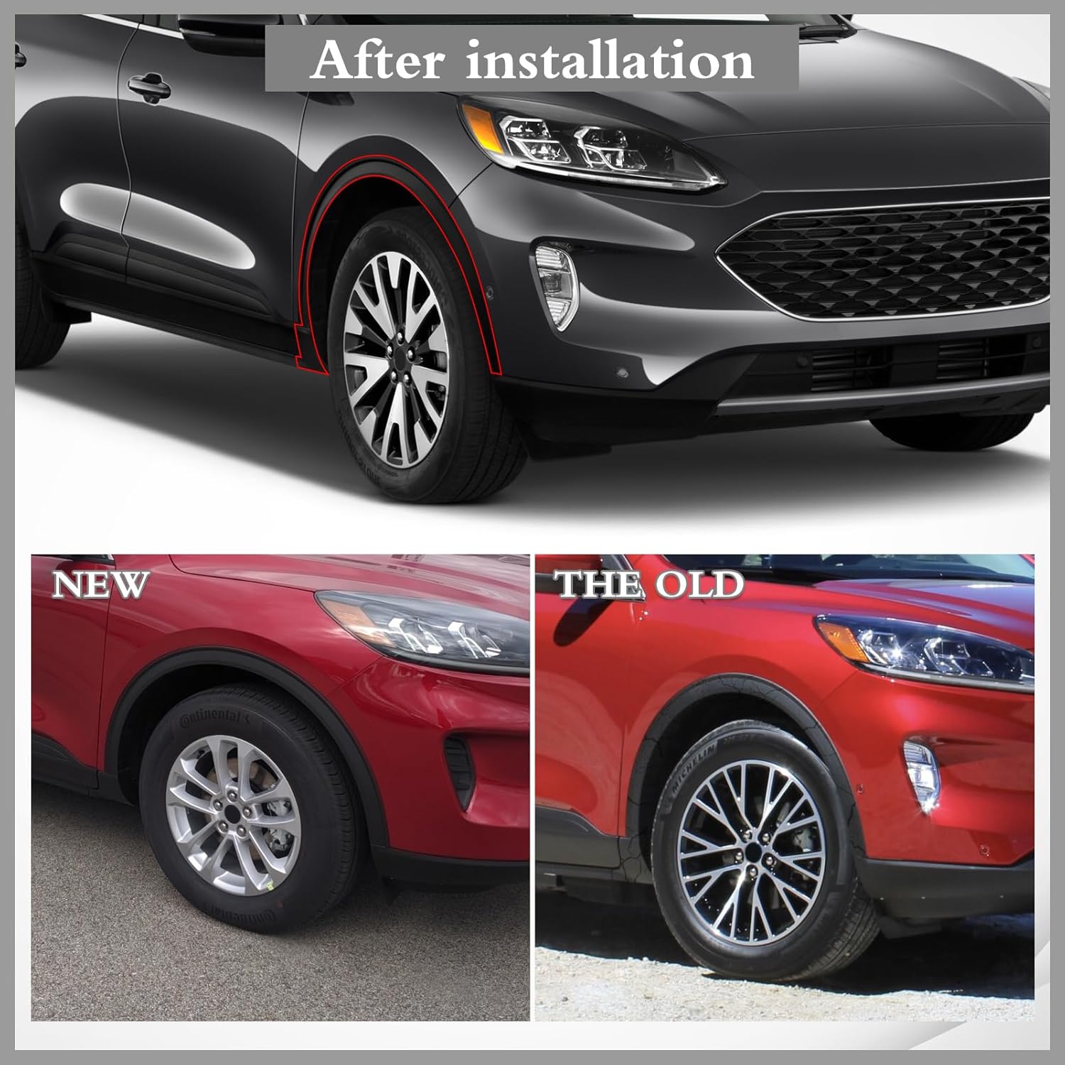 Front Right RH Side Fender Trim Wheel Arch Trim Black Replacement for 2020-2022 Ford Escape,FO1291138