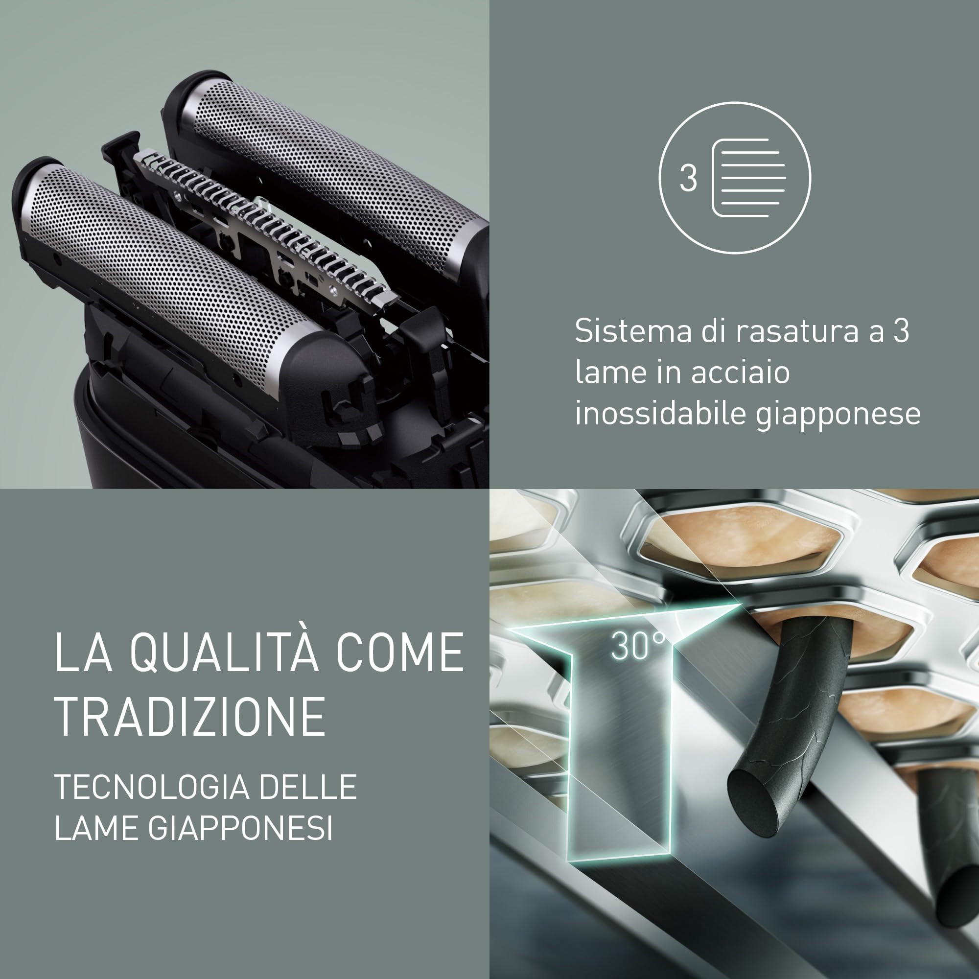 Panasonic ES-ACM3BW503 Serie 700 Rasoio Compatto a 3 Lame, Rasoio Elettrico Wet & Dry per Uomo, Sensore per la Barba, Impermeabile IPX7, Ricarica USB-C, Adattatore di Alimentazione USB AC, Bianco