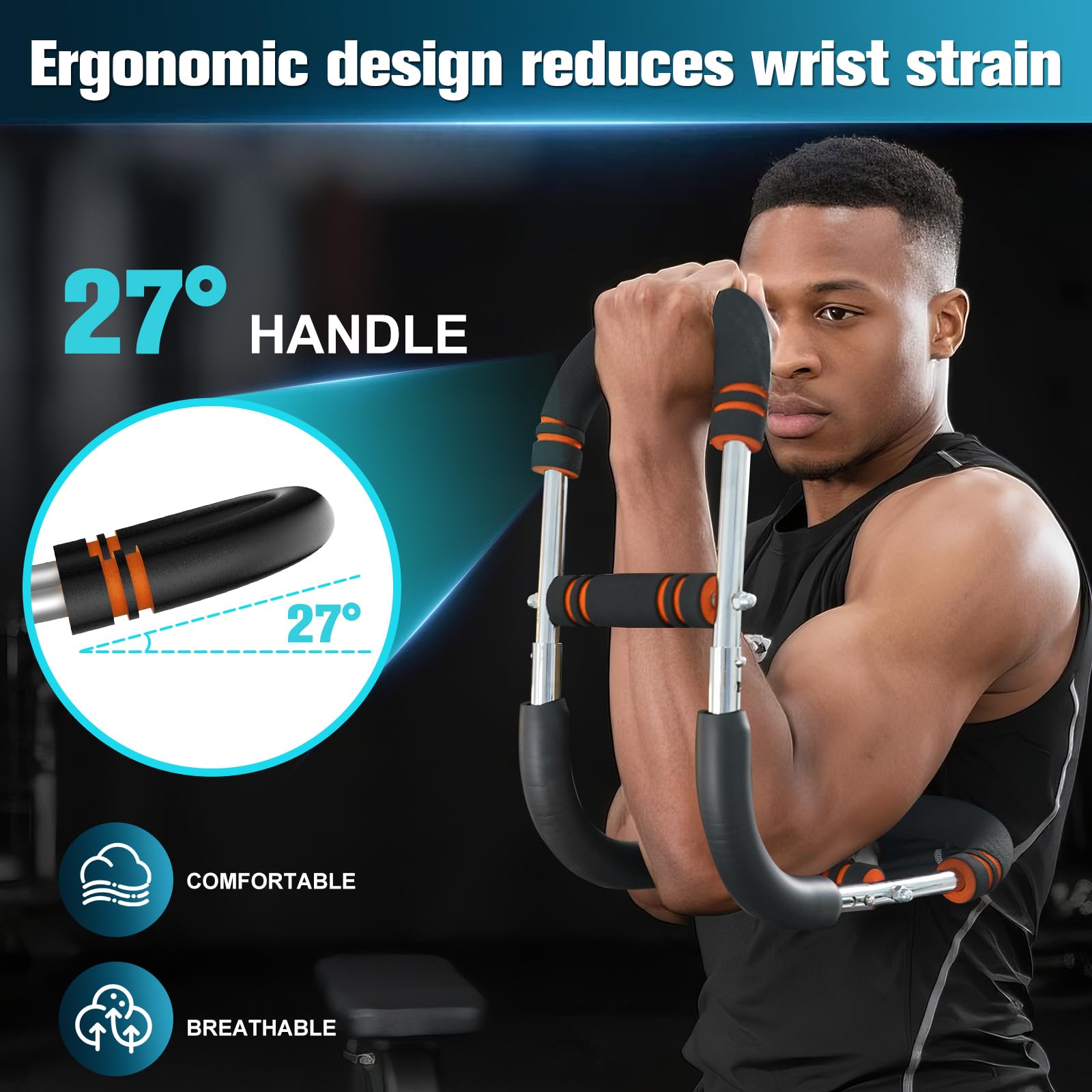 Relife Twister Arm Trainer, 18 à 59 kg pour avant-bras et poitrine, exercice de poitrine à ressort réglable, équipement de musculation portable pour homme et femme