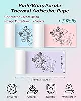 Vista 12 de Phomemo Papel adhesivo térmico blanco de 1.969 in, compatible con Phomemo M02/M02S/M02 PRO/M04S/M04AS Mini impresora térmica, texto negro, 3 rollos