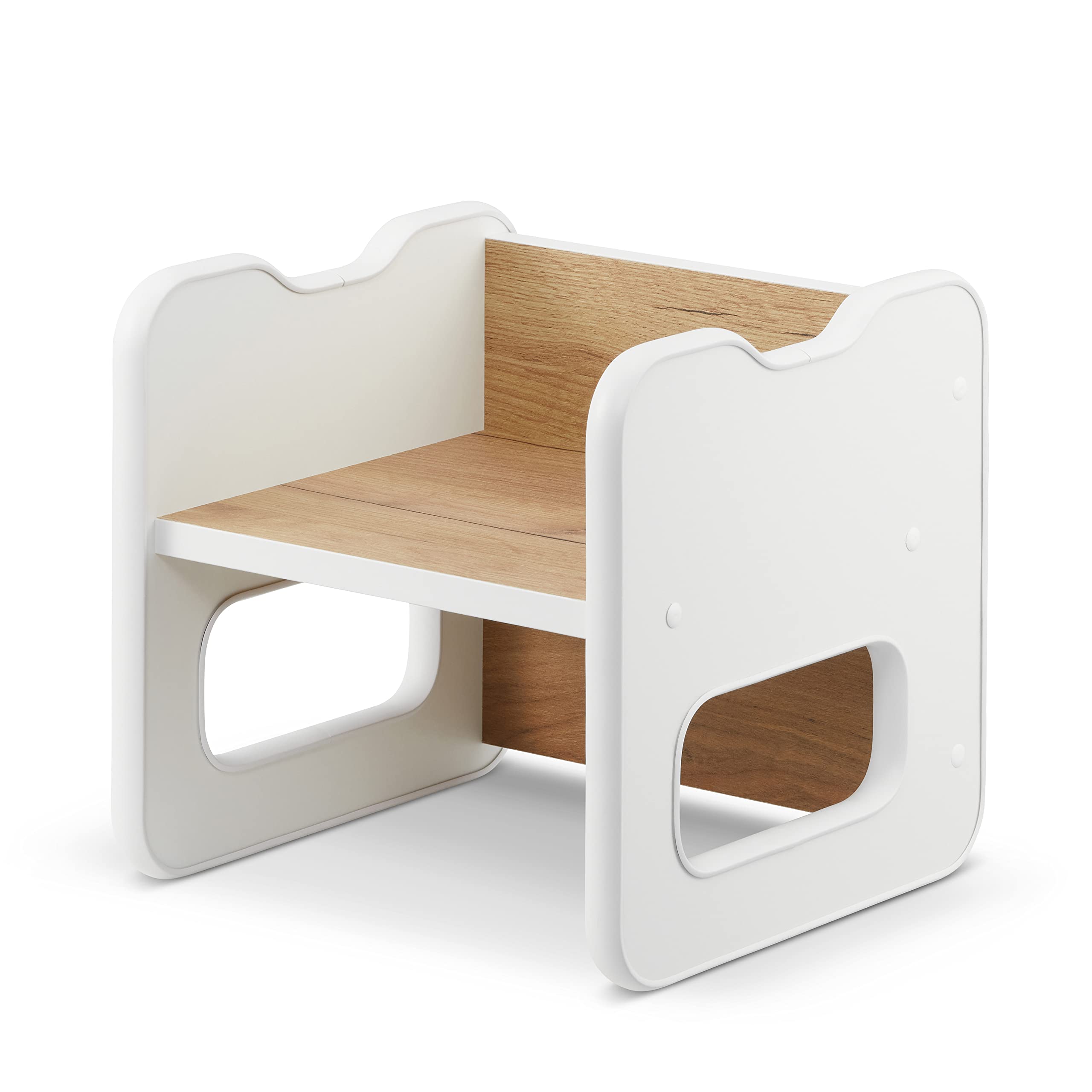 defiPad Sitzhocker für Kinder | Stylisch Wendehocker | Kindersessel ab 1 Jahr | Babystuhl Hocker Holz | Der Stuhl kann in einen Tisch verwandelt Werden | Montessori Kinderzimmer |