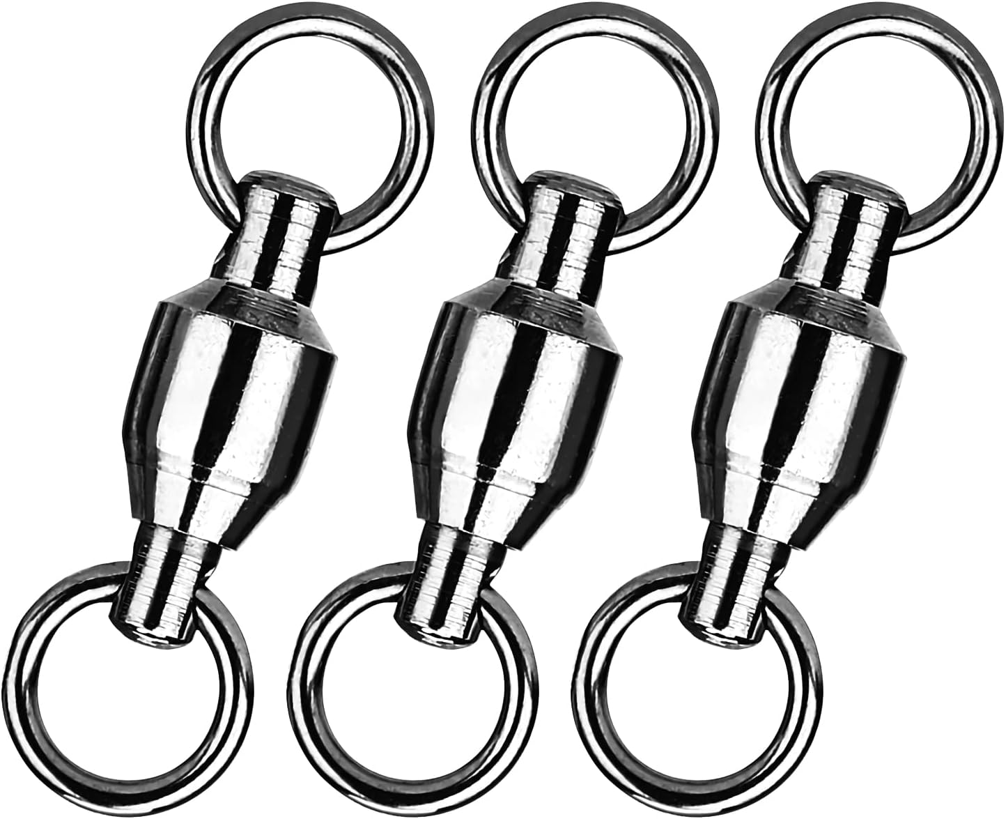 Atibin Connector Ball Bearing Swivel Saltwater Barrel Rings Fishing Swivel Bearing Strength Saltwater Fishing Swivels Steel Black Nickel