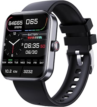 Smart Watch, 1.9-inch Large Screen, Sports Watch, 50 Exercise Modes, Stopwatch, Incoming Calls, Weather Forecast, Remote Camera, Music Control, Calculator, IP67 Waterproof, Smart Watch, Mothers Day, Fathers Day, Grandparents Day, Gift