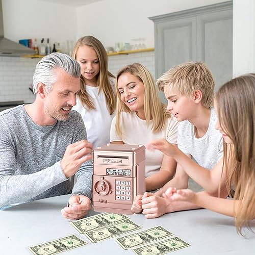 Miniatura 2 de Alcancía electrónica, mini cajero automático con contraseña, dinero en efectivo, caja de ahorro para niños, caja de banco segura de dibujos