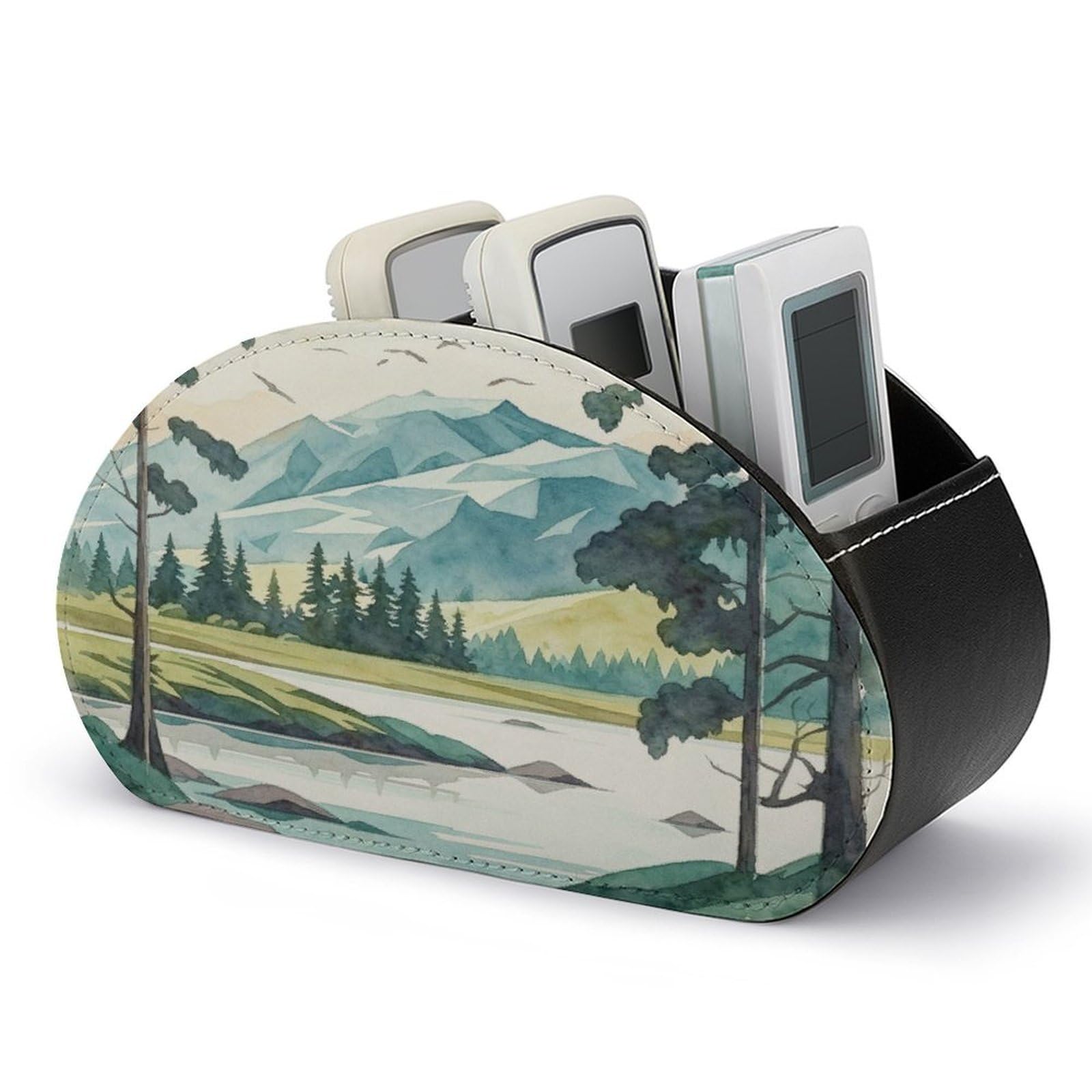 Btcowzrv Style Mesmerizing Mountain Remote Control Holder With 5 Compartments