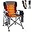 Homcosan Heated Camping Chair - Outdoor Folding Chair with 3 Heat Levels for Back & Seat - Portable Lawn Chair for Patio Outdoor (Grey-Regular)