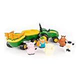 John Deere Animal Sounds Hayride Musical Tractor Toy - Musical Hayride Toddler Toys - Includes Farmer Figure, Tractor, and 4 Farm Animals - Toddler Music Toys - Ages 12 Months and Up