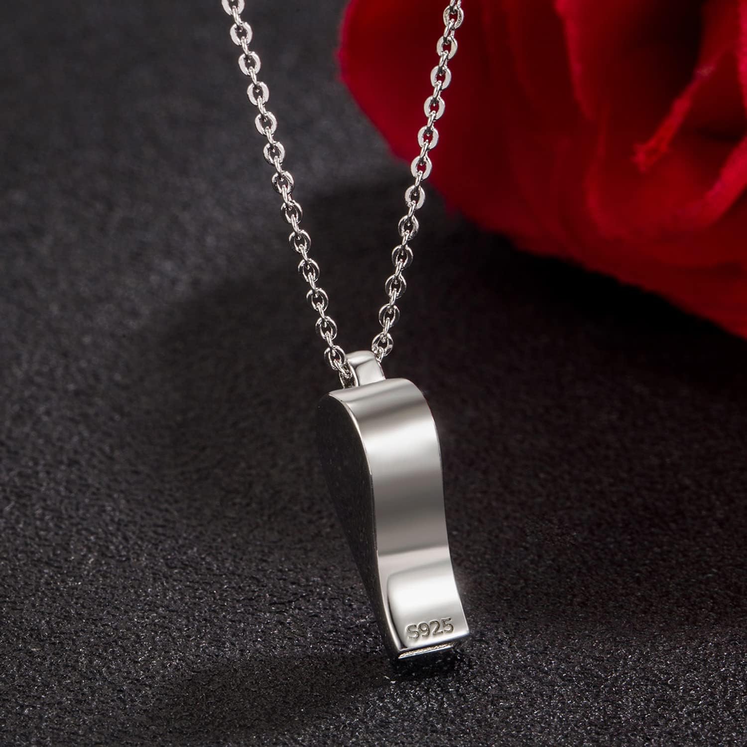 H&Beautimer 925 Sterling Silver 18/20'' Rolo Chain Necklace Creative Whistle Pendant Necklace For Women Jewelry Necklace Birthday Gift With Gift Box