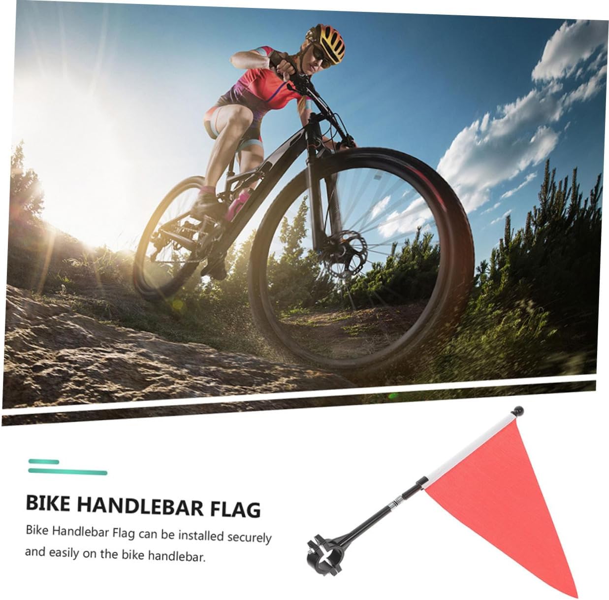 POPETPOP 4Sets Durable Bicycle Handlebar Flags Bright Safety Flags for Adults Easy to Install Bike Accessories for Tricycles Scooters and Mountain Bikes