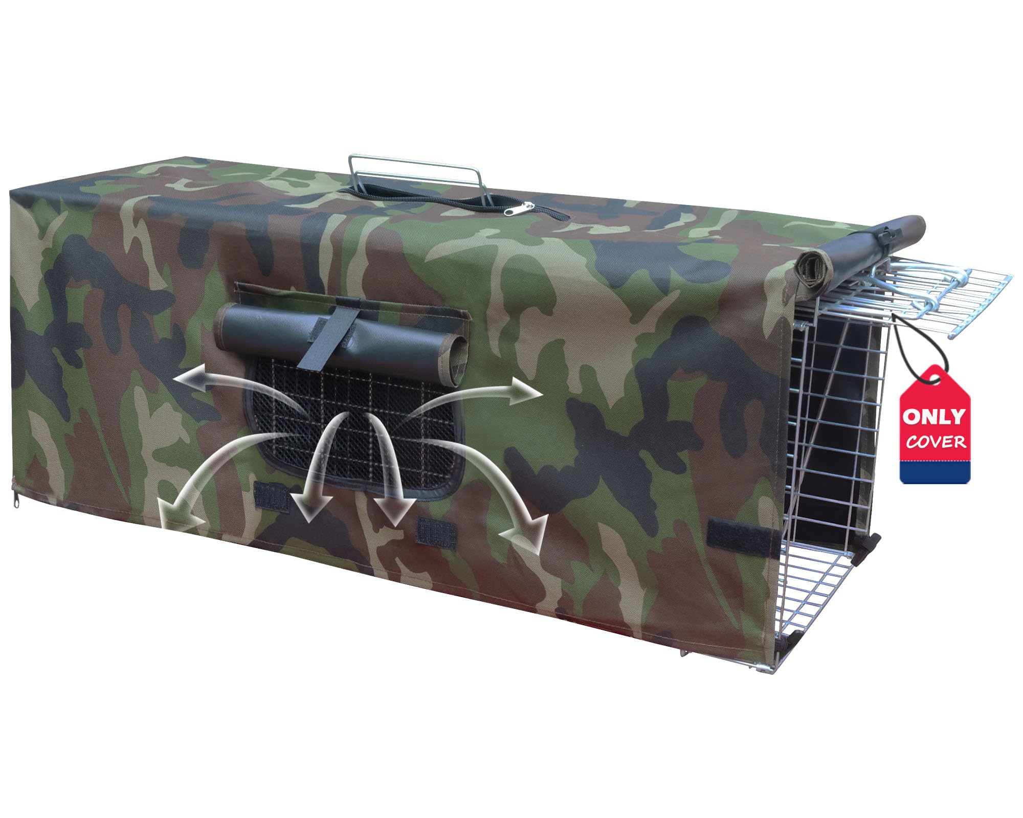 Live Animal Trap Cage Cover, Cage Covers for Small Animal Trap Cage, Feral Cat Trap Covers for 1-Door Humane Animal Trap Cage 32" x 10" x 12"(Camouflage, Only Cover)