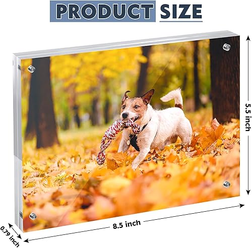 Miniatura 2 de Namalu Marco de licencia de negocios de 8.5 x 5.5 pulgadas, marco de fotos acrílico transparente independiente de doble cara para certificado, marco