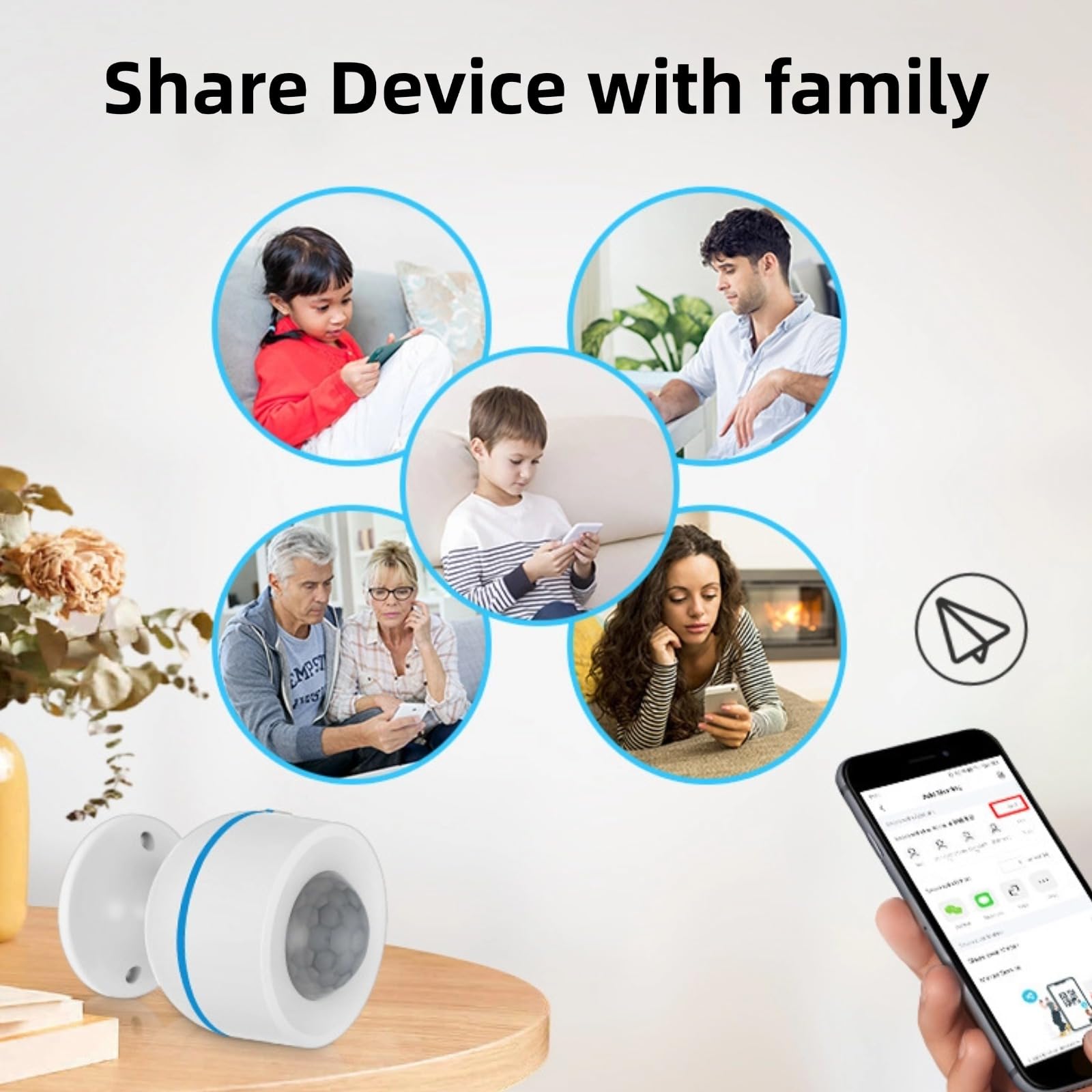 PIR-Bewegungssensor, Matter USB-PIR-Infrarotsensor mit Temperaturüberwachung, Einstellbare Empfindlichkeit, für Smart Home Control System