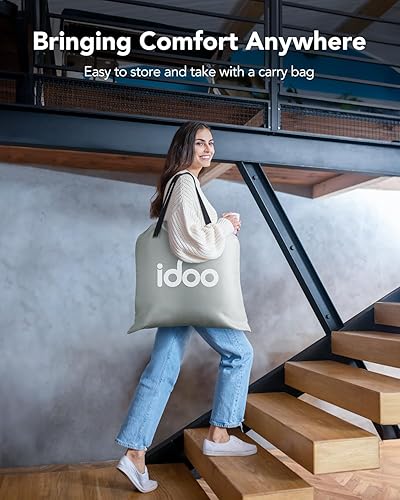 Miniatura 4 de iDOO - Colchón de aire tamaño matrimonial con bomba integrada, colchón inflable mejorado, ideal para campamento en casa y como cama de invitados,