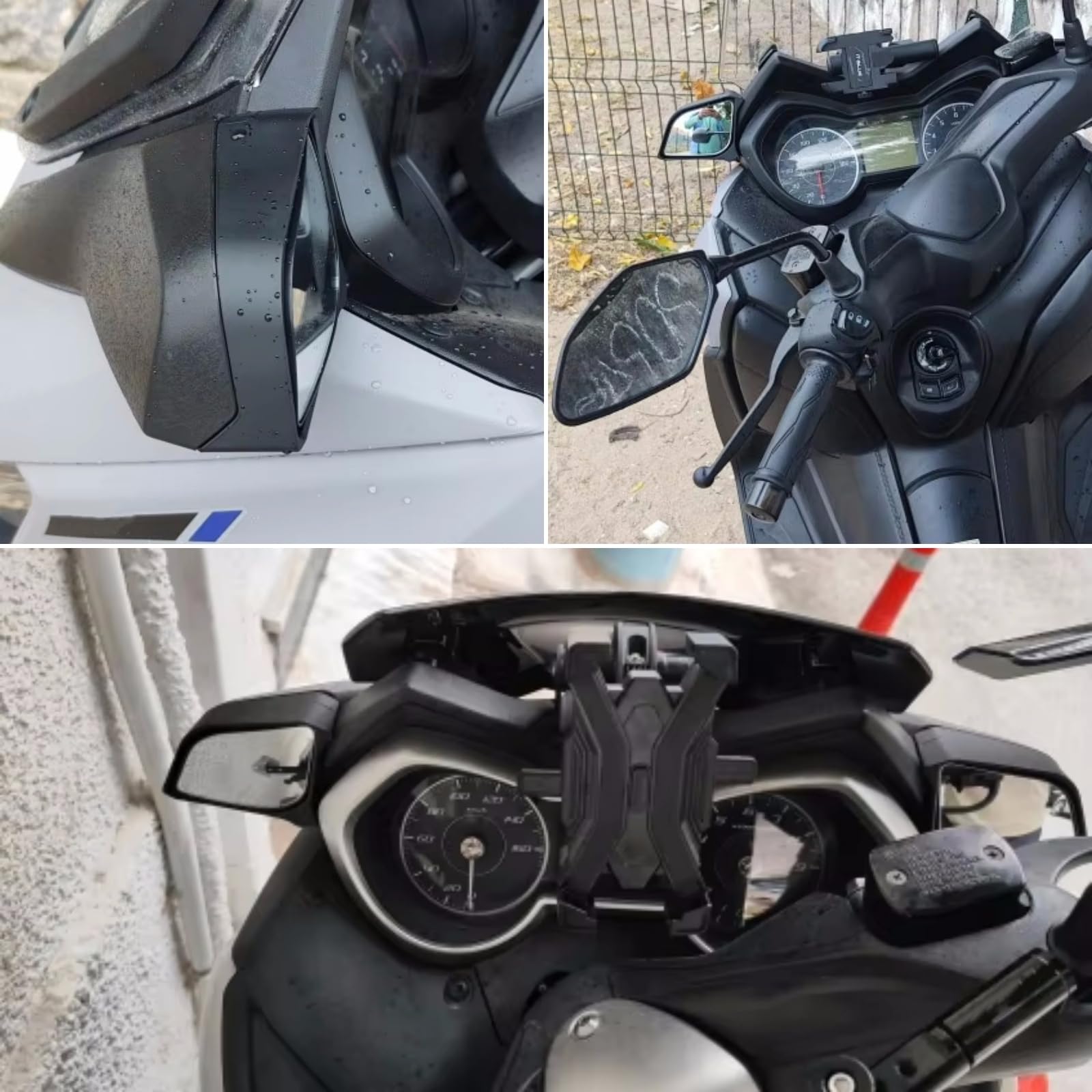 Specchietto retrovisore moto compatibile con XMAX X-MAX 250 300 400 2017-2022 Specchietti retrovisori laterali Modifica lente bianca convessa