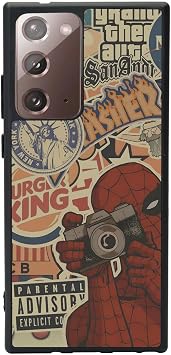 Samsung Galaxy Note 20 Ultra ile Uyumlu K l f, SpiderMan Bask l , Mat Siyah, Yumu ak Silikon, Koruyucu,  ok Emici