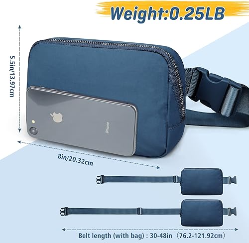 Miniatura 2 de ZOMAKE - Riñonera cruzada para mujeres y hombres bolsa pequeña con correa ajustable, bolsa de cintura de moda para correr,, Camuflaje azul