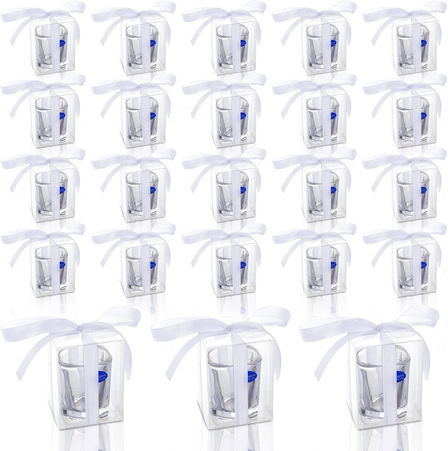 WANGDEFA 20-Piece Shot Glass Gift Box - 2.36 X 2.36 X 3.15 Inch Bags for Gifting, Wedding Favor Boxes, Holds 2.2 oz Shot Glass