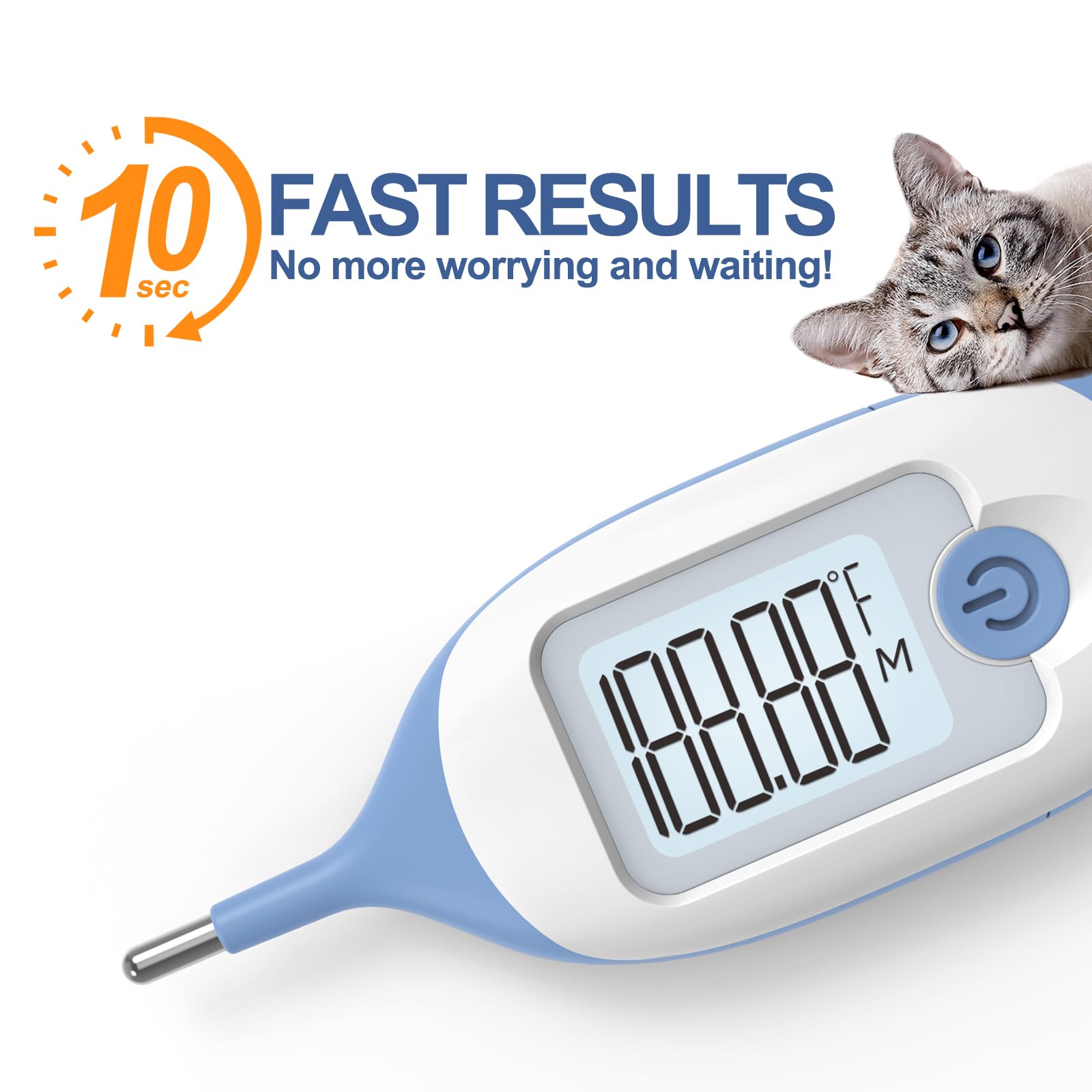 Pet Thermometer, Friendly Short Probe,Comfort Flexible,10-Sec Reading, ℃/℉ Switchable - Image 2