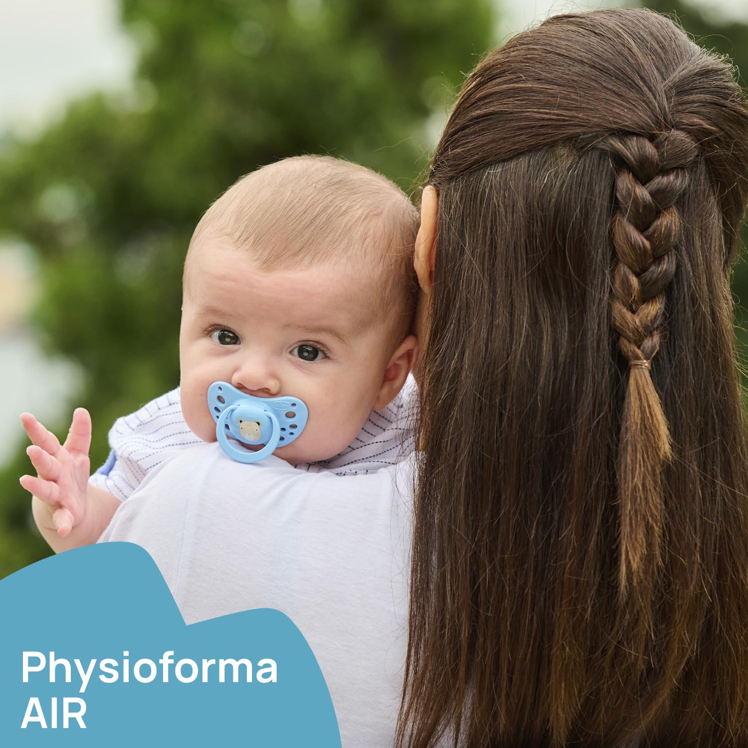 Chicco PhysioForma Succhietto Air Blu Lumi, Ciuccio 16-36 Mesi, Si Illumina al Buio, Tettarella in Silicone, Anatomico e Funzionale, Supporta la Respirazione Fisiologica, Blu, 2 Pezzi