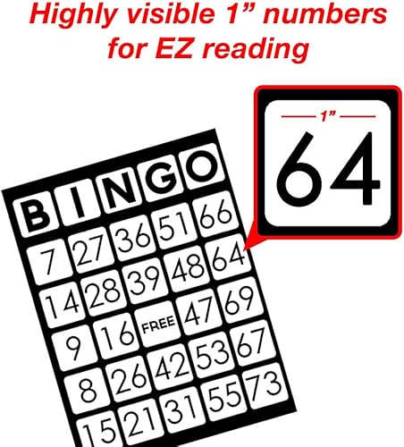 Miniatura 4 de Paquete de 25 tarjetas de bingo EZ Readers de tamaño grande, numeración diferente