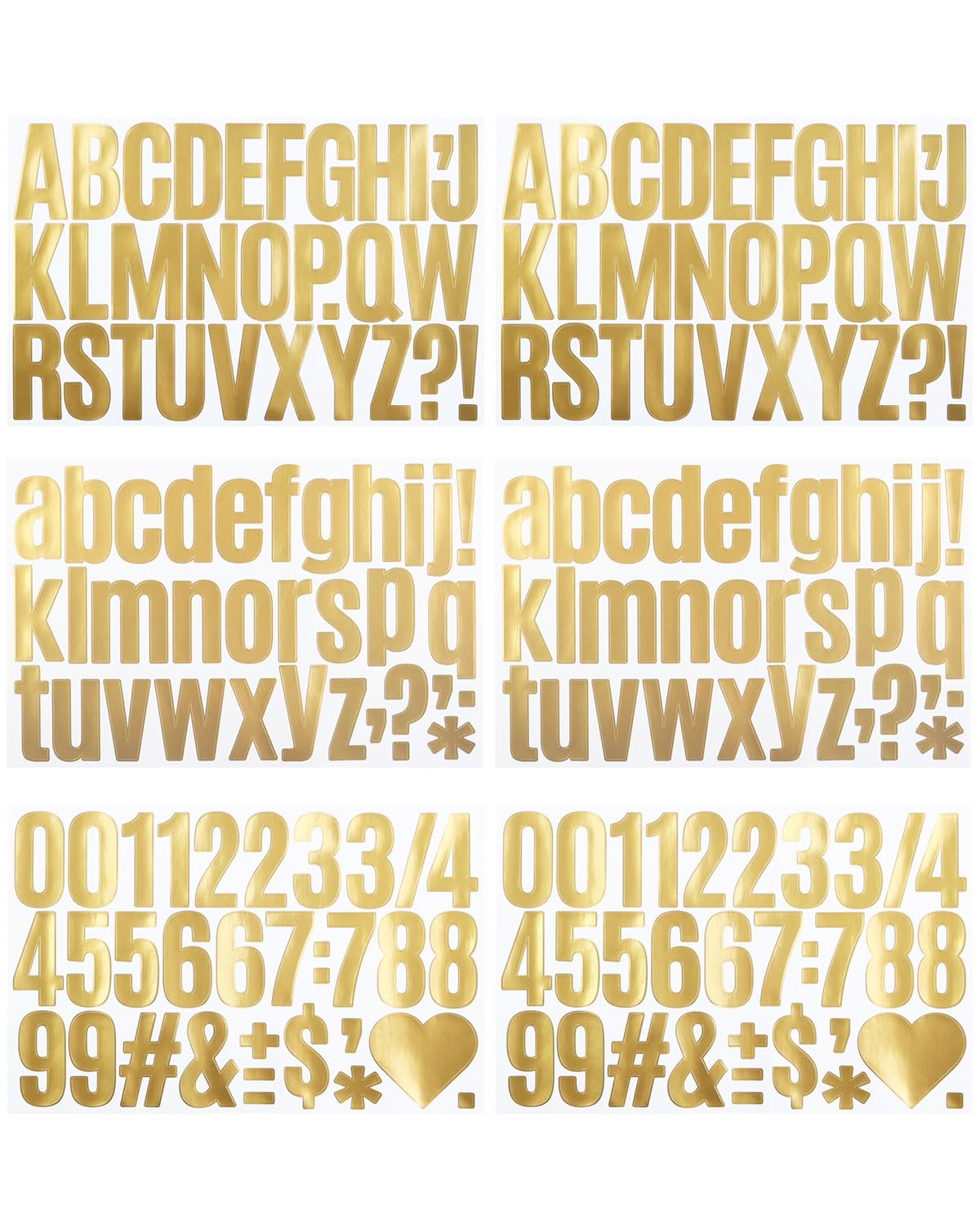 YJKEAI 190 calcomanías doradas con números de letras de 5 cm, adhesivo con símbolo del alfabeto para álbumes de recortes, decoración de botellas, buzón, regalo