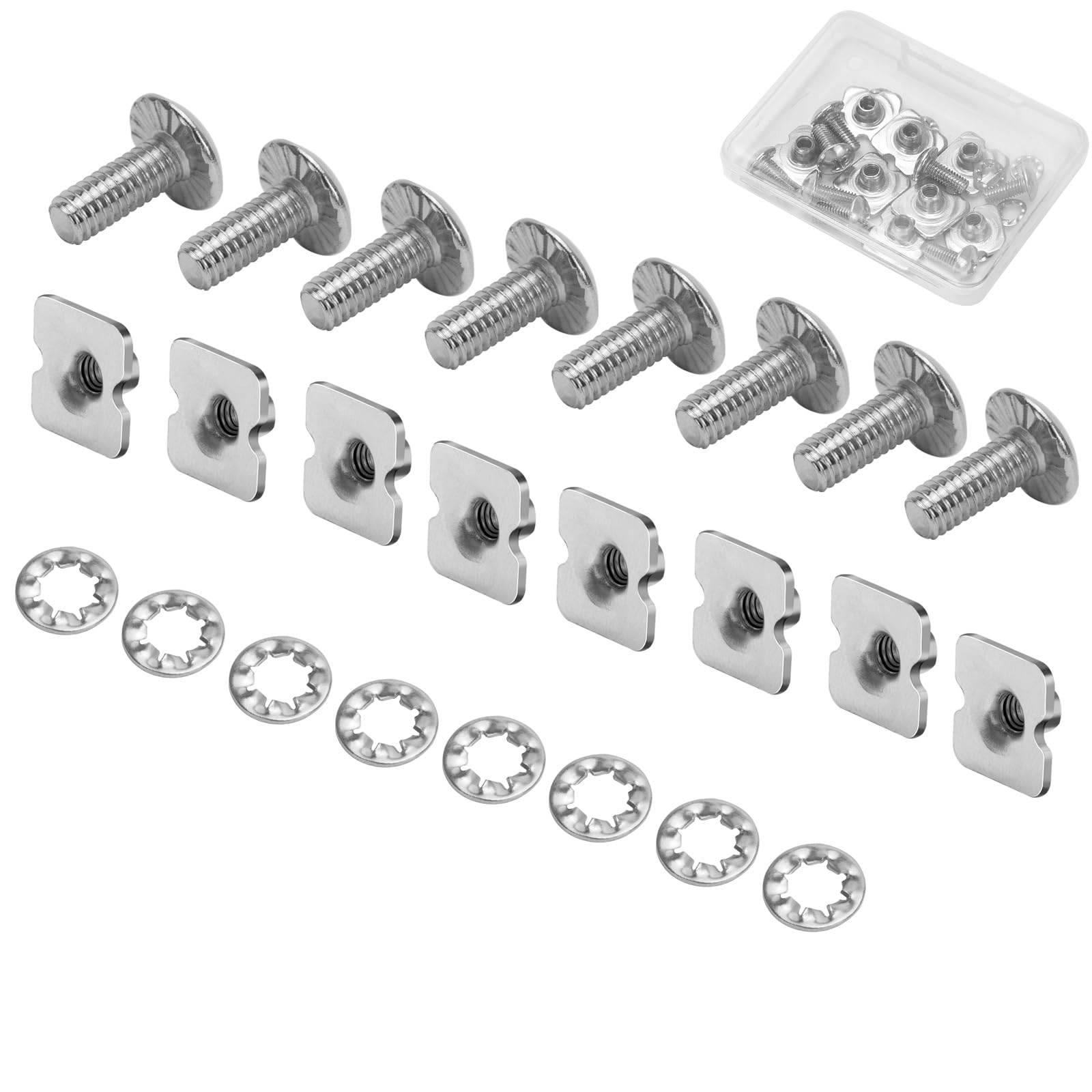 LUAATT Football Back Plate Screws Kit,Football Gear Accessory for Adult/Youth,8 Set Chicago Screws Included Nuts with Gaskets
