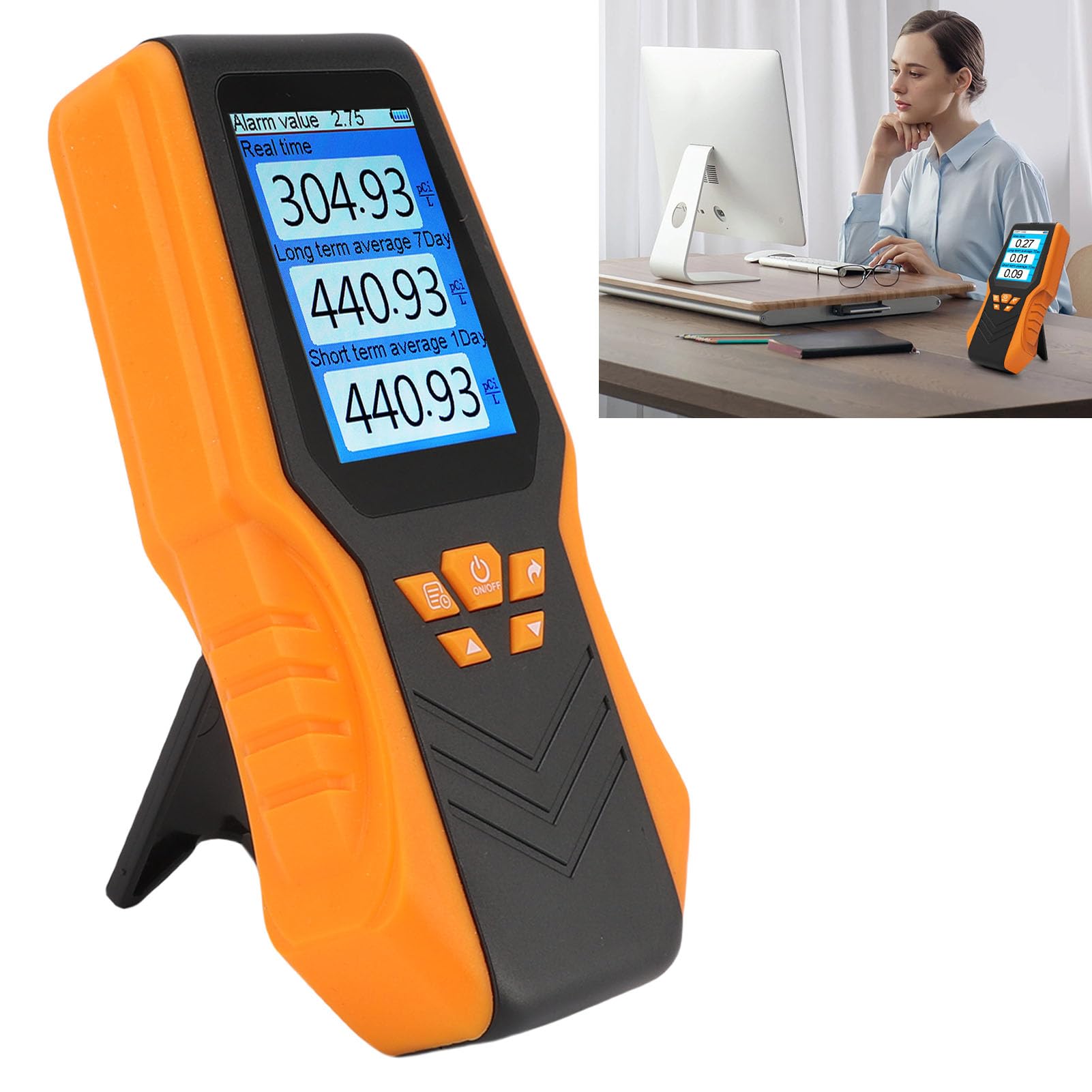 Generic Display LCD Portatile per Letture Accurate del Rilevatore di Radon per la Scuola Domestica Display LCD Medio a Lungo Termine per Persone Attente Alla Salute