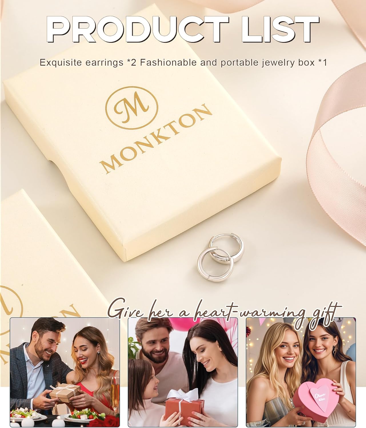 Monkton Huggie Earrings S925 Sterling Silver Small Hoop Earrings - 15mm Chic Lightweight Hypoallergenic Women's Jewelry - Image 6