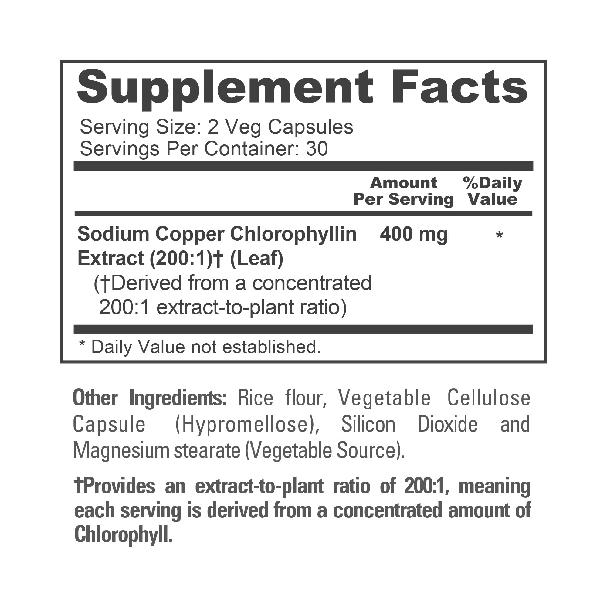 Chlorophyll Concentrate, 400mg, 60 Veg Capsules - 30 Servings — Amazon image 4