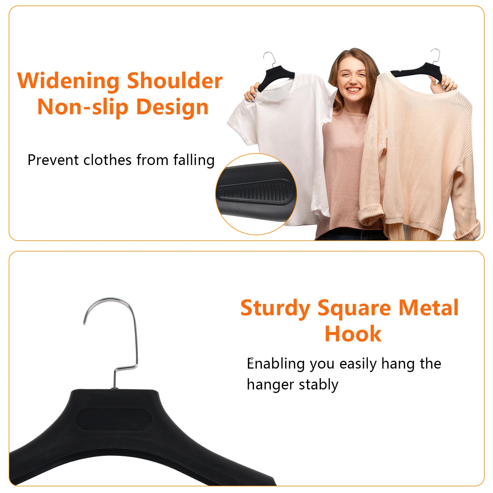 Lot De 20 Cintres En Plastique Blanc Avec Crochets Pivotants, 41 Cm, Peu Encombrants, En