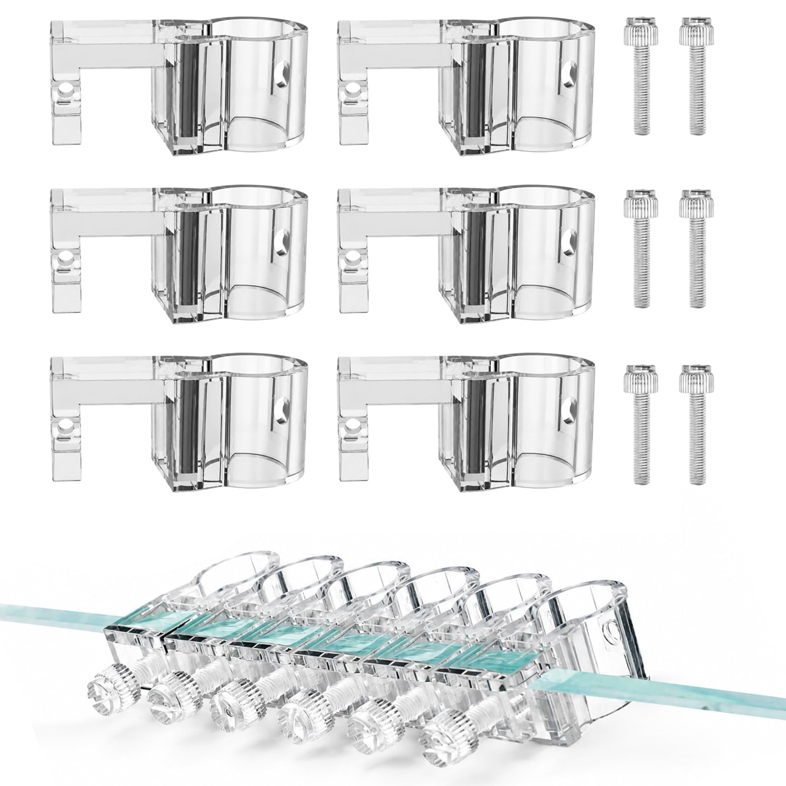 BeoTnp Aquarium Plant Holder, Fish Tank Accessories, 12 Piece Set with 6 Clips and 6 Screws, Versatile Aquarium Plant Support, Easy to Install, Aquariums Plant Holder for Aquatic Gardens